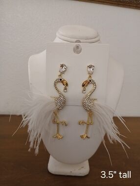 White Flamingo Bling Earrings